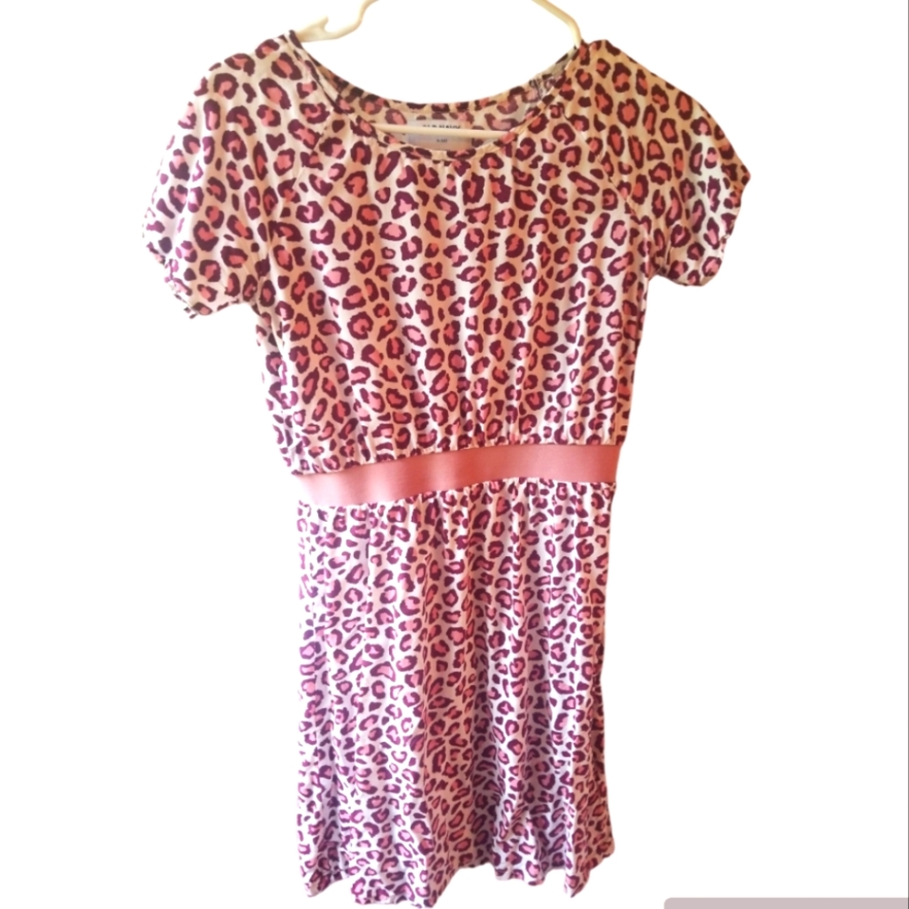 Girls Pink Leopard Print Dress